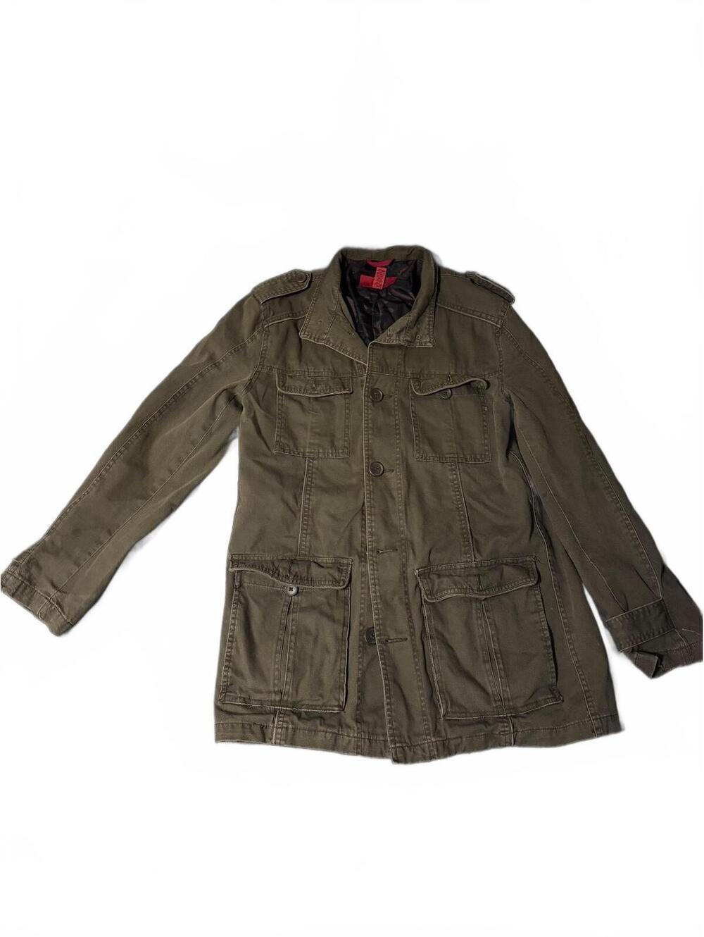 Alfani Fitted Olive Green Military Style Jacket size Medium